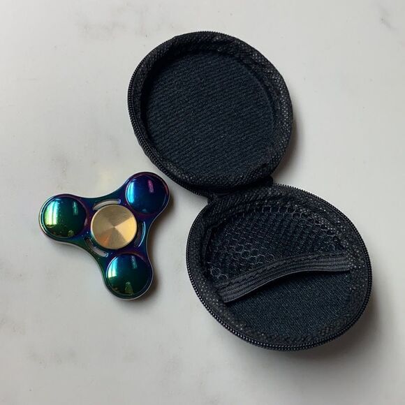 Metal Fidget Spinner with cool multi-colored look - Picture 3 of 4